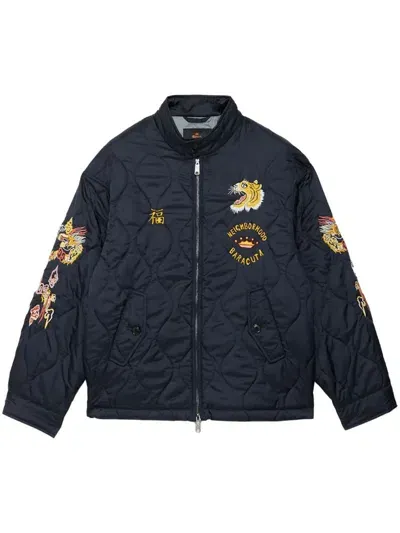 Neighborhood Embroidered Bomber Jacket In Blue