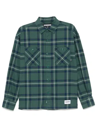 Neighborhood Tartan-check Shirt In Green