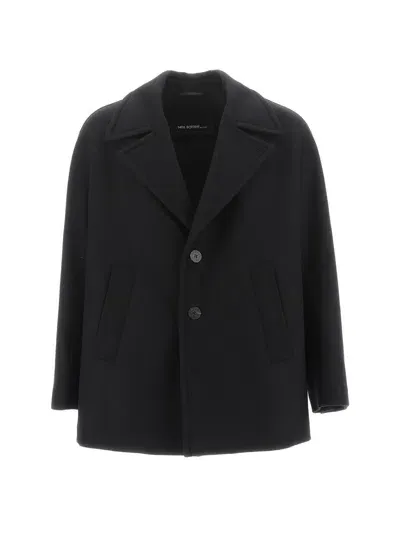 Neil Barrett Black Wool Blend Kimono Oversize Coat