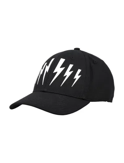 Neil Barrett Baseball Hat With Logo In Black