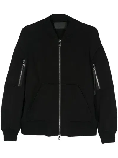 Neil Barrett Minimal Jersey Bomber Jacket In Black  