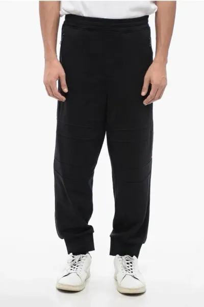 Neil Barrett Cotton Blend Modernist Biker Sweatpants With Zipped Pockets In Black