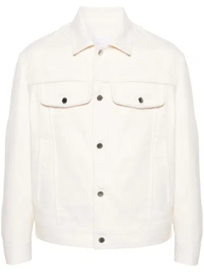 Neil Barrett Panelled Twill Shirt Jacket In White