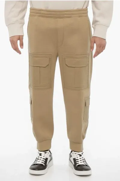 Neil Barrett Loose Fit Neoprene Cargo Pants In Brown