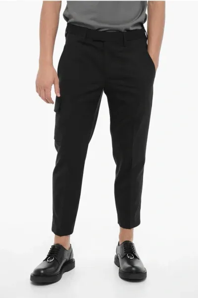 Neil Barrett Skinny Fit Cargo Pants With Belt Loops In Black