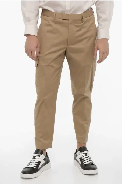 Neil Barrett Skinny Fit Cargo Pants With Belt Loops In Brown