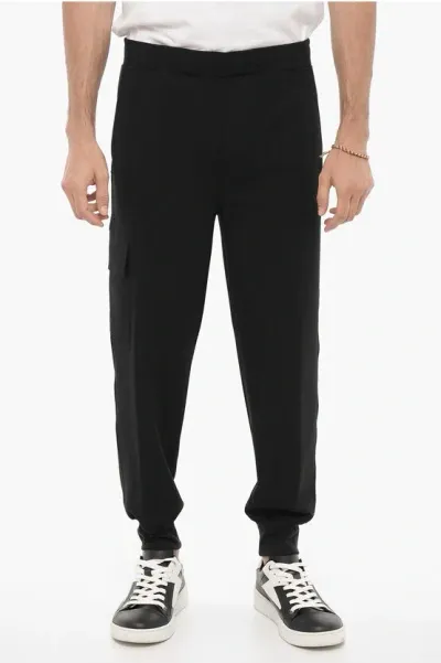 Neil Barrett Skinny Fit Cargo Pants With Drawstring Waist In Black