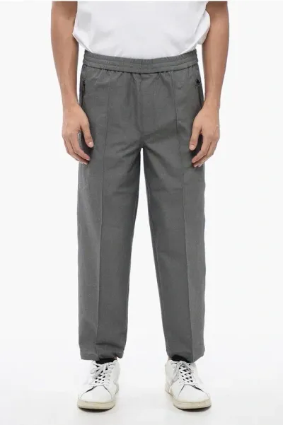 Neil Barrett Stretch Fabric Louis Pants With Elastic Waistband In Gray