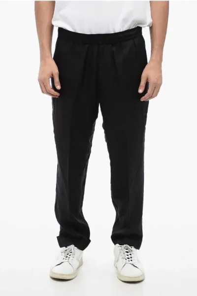 Neil Barrett Viscose Blend Rem Pants With Elastic Waistband In Black