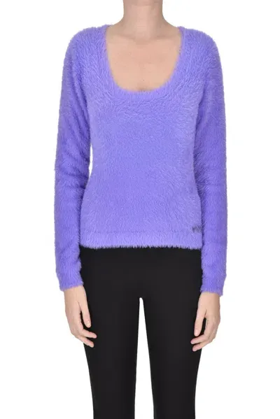 Nenette Eco-fur Effect Pullover In Lilac