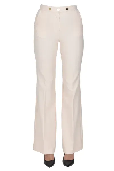 Nenette Slightly Flared Leg Trousers In Cream