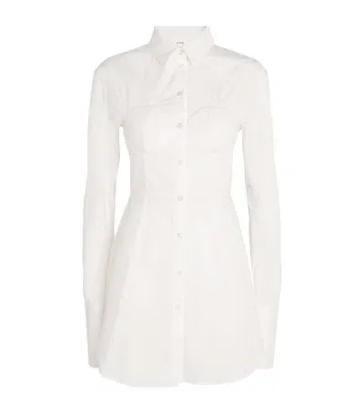 Nensi Dojaka Cotton Corseted Longline Shirt In White