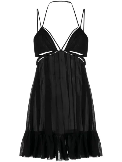 Nensi Dojaka Cut-out Strappy Mini Dress In Black