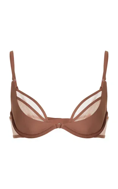 Nensi Dojaka For Calvin Klein Plunge Bra In Brown