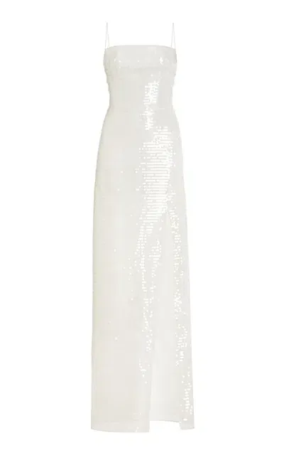 Nensi Dojaka Kendall Sequined Maxi Dress In White