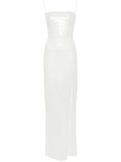 Nensi Dojaka Sequinned Maxi Dress In White