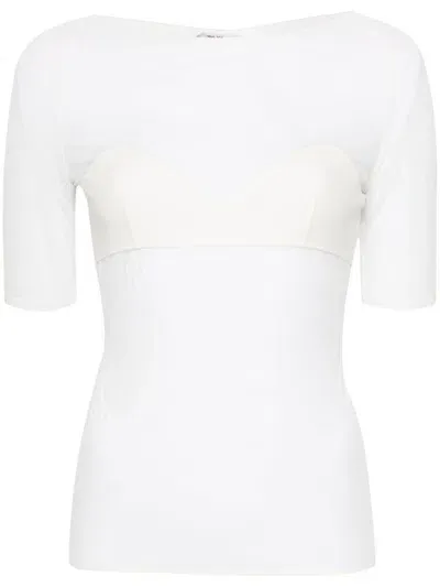 Nensi Dojaka Triangle-bra Jersey T-shirt In White