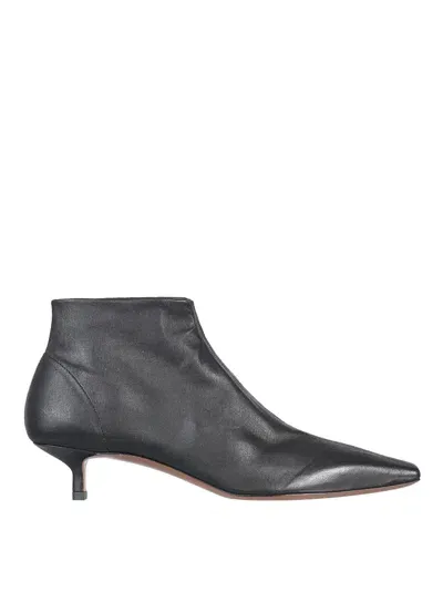 Neous Idra Leather Kitten-heeled Ankle Boots In Black