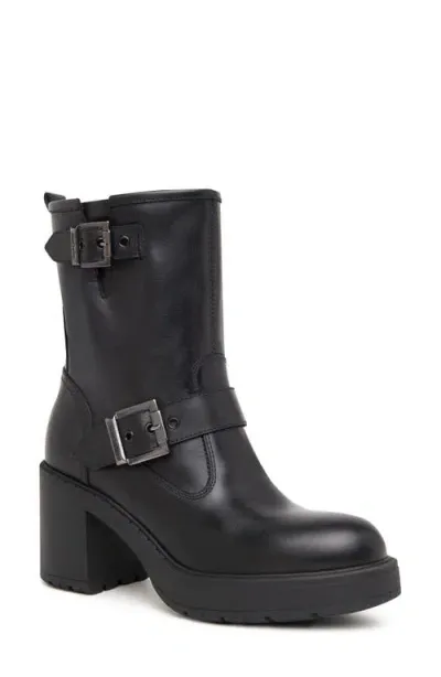 Nerogiardini Double Buckle Moto Bootie In Black