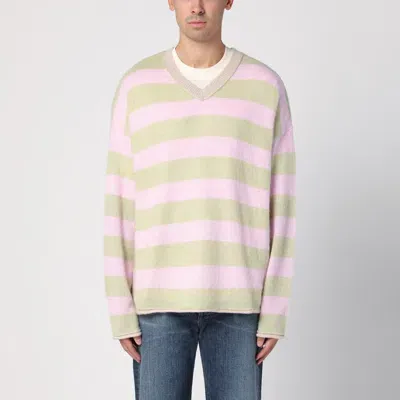 New Amsterdam Surf Association Light Green/pink Striped Jumper In Multicolor