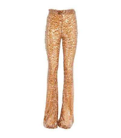 New Arrivals Sequin Colette Flare Trousers In Blue