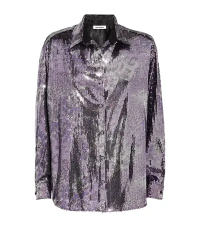 New Arrivals Sequin Colette Shirt In Purple