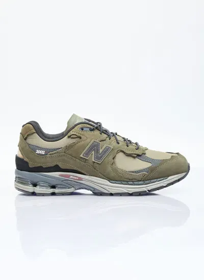 New Balance 2002rd Protection Pack Leather-trimmed Nubuck And Ripstop Sneakers In Green