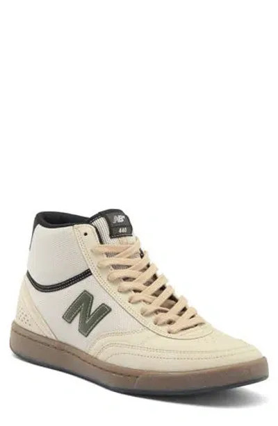 New Balance Numeric 440 High "white/green" Sneakers In Neutrals