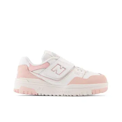 New Balance ' 550 Bungee Lace With Top Strap In White|pink Haze