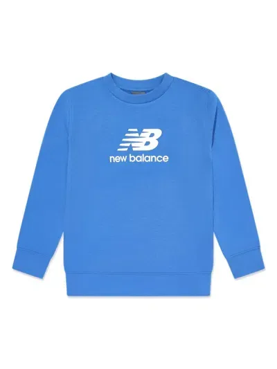 New Balance Kids' Brushed Logo-print Sweater In Blue