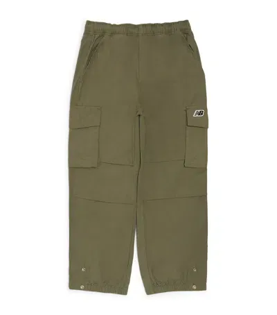 New Balance Kids' Cotton Relaxed Trousers In Green