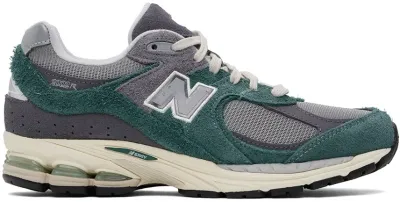 New Balance Gray & Green 2002r Sneakers In New Spruce