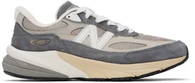 New Balance Gray 'made In Usa' 990v6 Sneakers In Castlerock