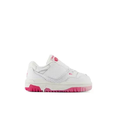 New Balance Infants' 550 Hook & Loop In White/carnival Pink