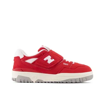 New Balance Kinder 550 Bungee Lace With Top Strap In Rot/weiss