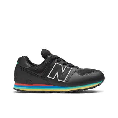 New Balance Kinder 574 In Black/neo Flame