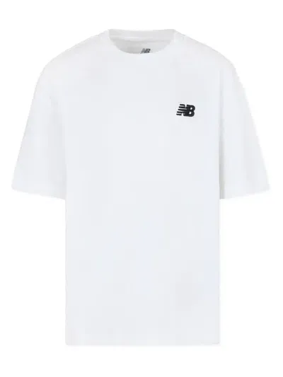 New Balance Kids' Logo-embroidered T-shirt In White