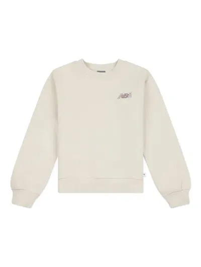 New Balance Kids' Logo-print Sweatshirt In Neutrals