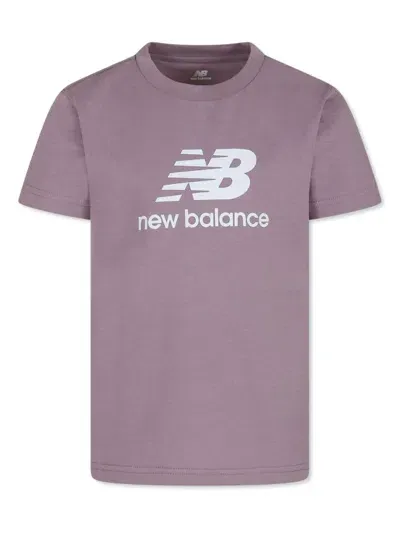 New Balance Kids' Logo-print T-shirt In Purple