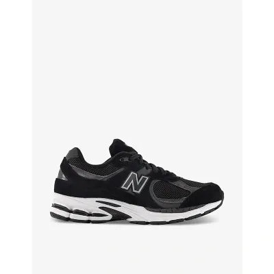 New Balance Mens Black White 2002 Logo-patch Suede And Mesh Low-top Trainers