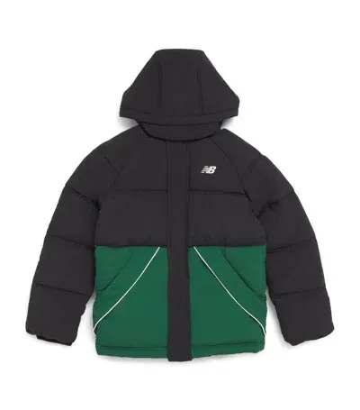 New Balance Kids' Raglan Puffer Coat (7-16 Years) In Black