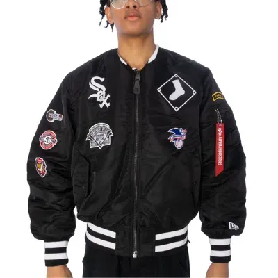 Pre-owned New Era Era Alpha Ma-1m Chicago White Sox Bomberjacke Wendejacke 46037 In Black