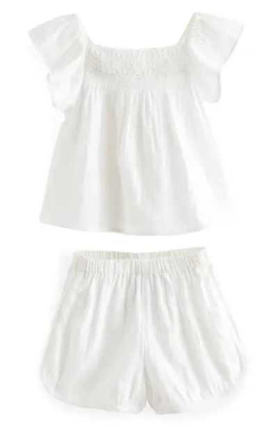 Next Kids' Crochet Tank & Shorts Set In White