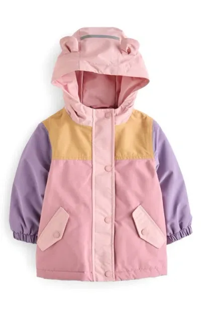 Next Kids' Ear Hooded Raincoat In Pink