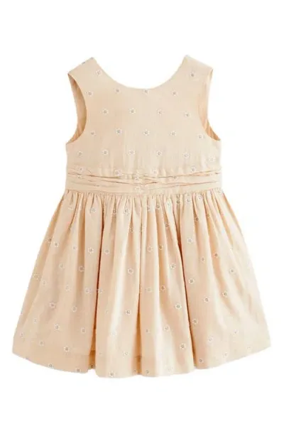 Next Kids' Floral Embroidered Party Dress In Beige