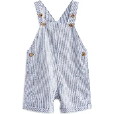 Next Kids' Linen Blend Shortalls In Blue