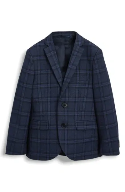 Next Kids' Plaid Sport Coat In Blue