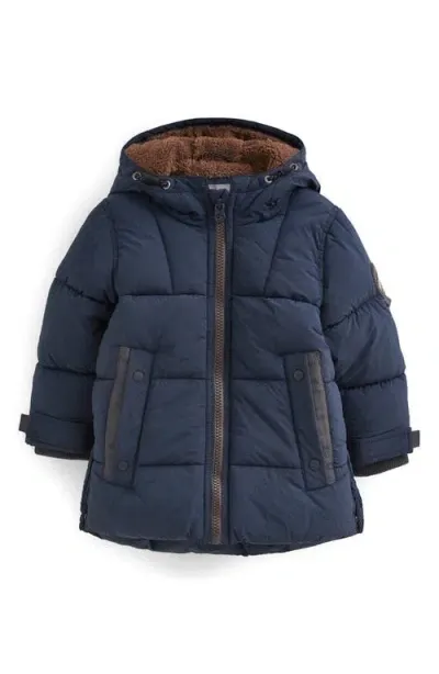 Next Kids' Quilted Hooded Jacket In Blue