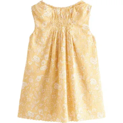 Next Kids' Smocked Dress In Yellow Floral