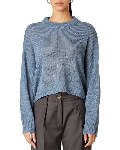 Nia Ariana Cropped Knit Sweater In Slate Blue